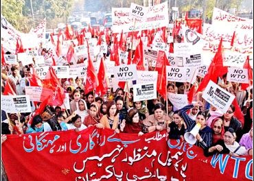 Labour Party Pakistan organizes 5000 strong anti-WTO rally Lahore