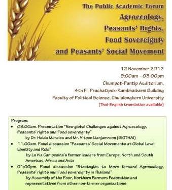 The Public Academic Forum on Agroecology, Peasants’ Rights, Food Sovereignty and Peasants’ Social Movement