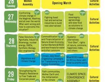 Programme of the Climate Space 2013 at the Word Social Forum
