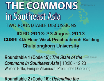 Reclaiming and Defending the Commons in Southeast Asia: Two Round table discussions