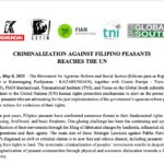 PRESS RELEASE: CRIMINALIZATION AGAINST FILIPINO PEASANTS REACHES THE UN